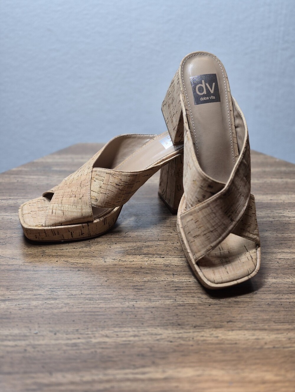 DV by Dolce Vita Boscoe Cork Platform Sandals Size 8